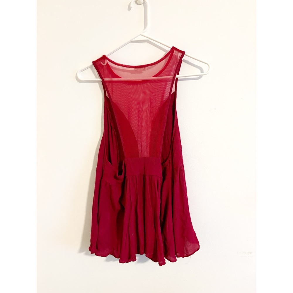 Free People Red Mesh Tank Top - Picture 4 of 4